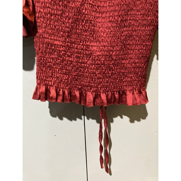 Blush J Women's Burgundy Red Long Sleeve Mini Dress Size Large - Picture 6 of 13
